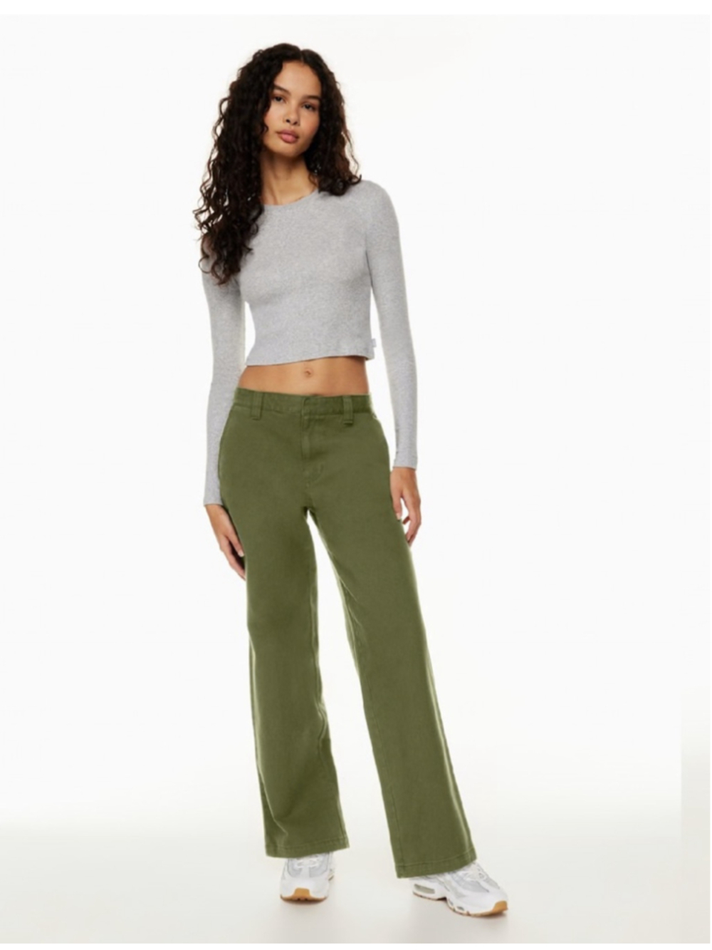 TNA Carleton Mid Rise Straight Leg Pants 8 Green Skater Relaxed Grunge